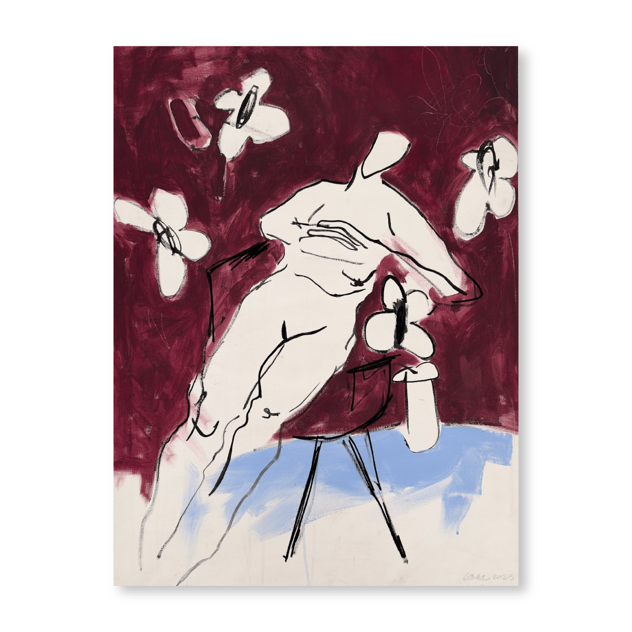 Maroon and Blue Nude | Original