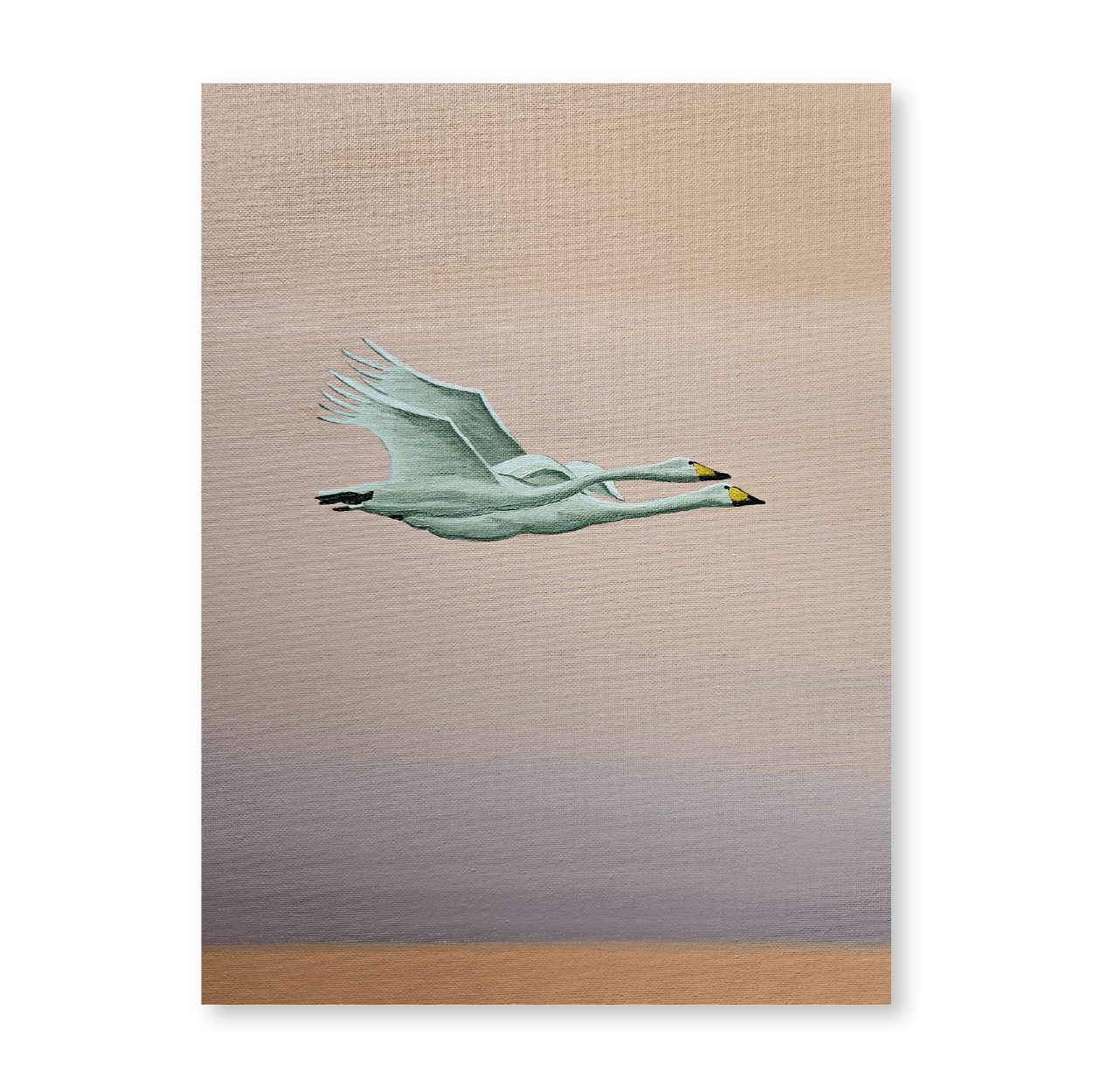 Tandem Swans in Flight | Original