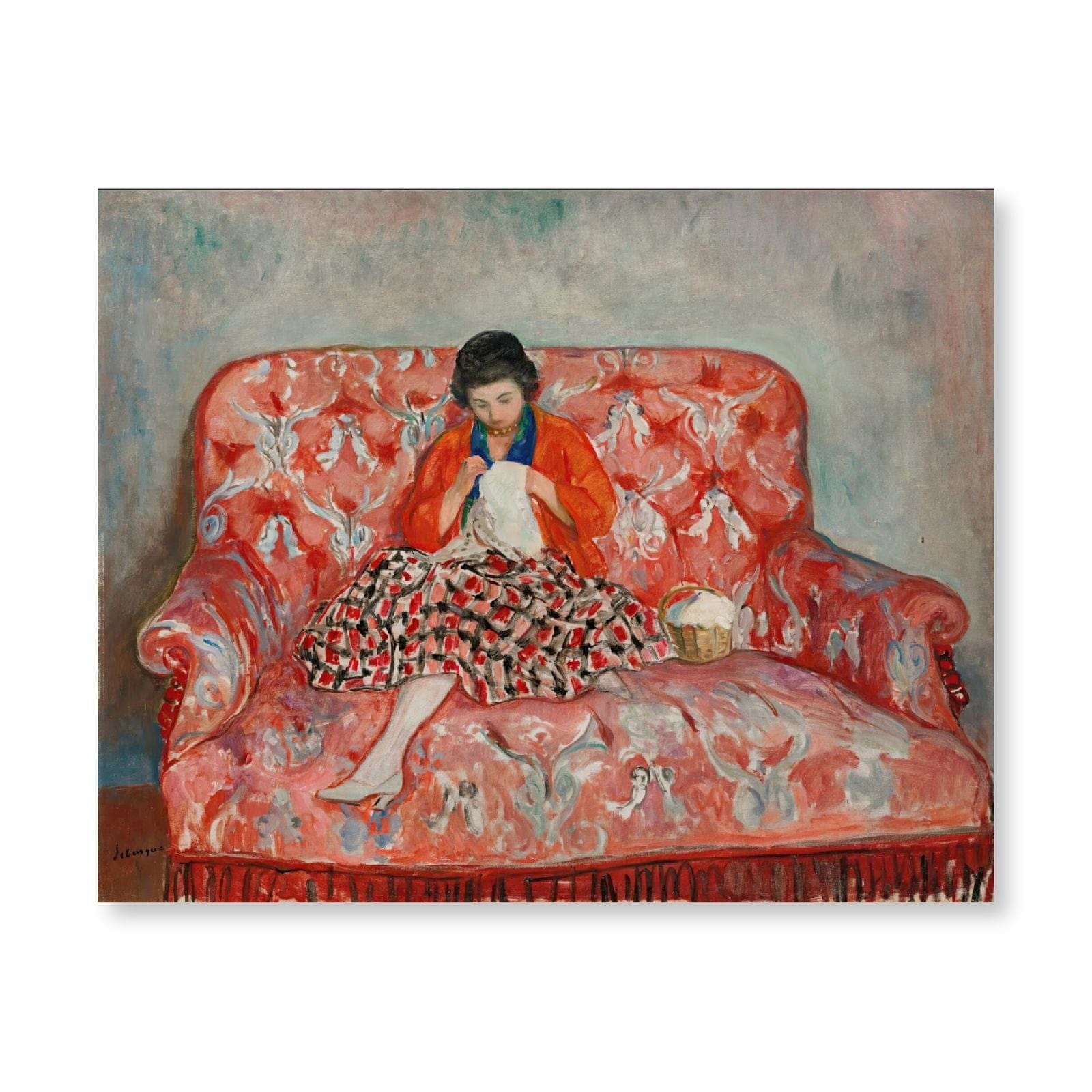 ‍Jeune Fille Cousant Sur Un Canapé (Circa 1925) (100% off)
