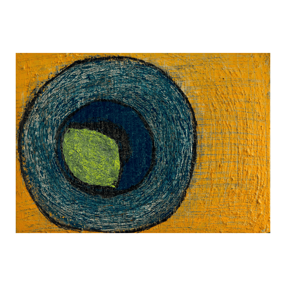 Lemon On Blue Plate