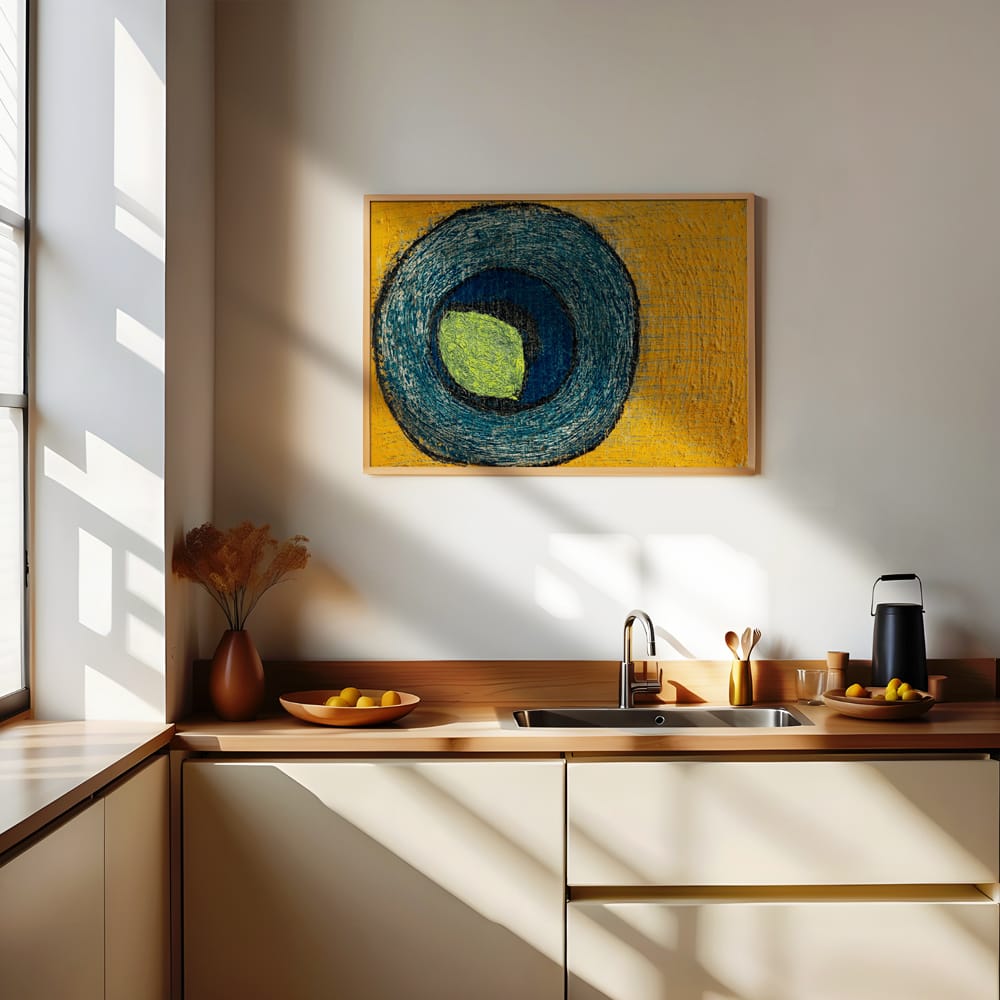 Lemon On Blue Plate
