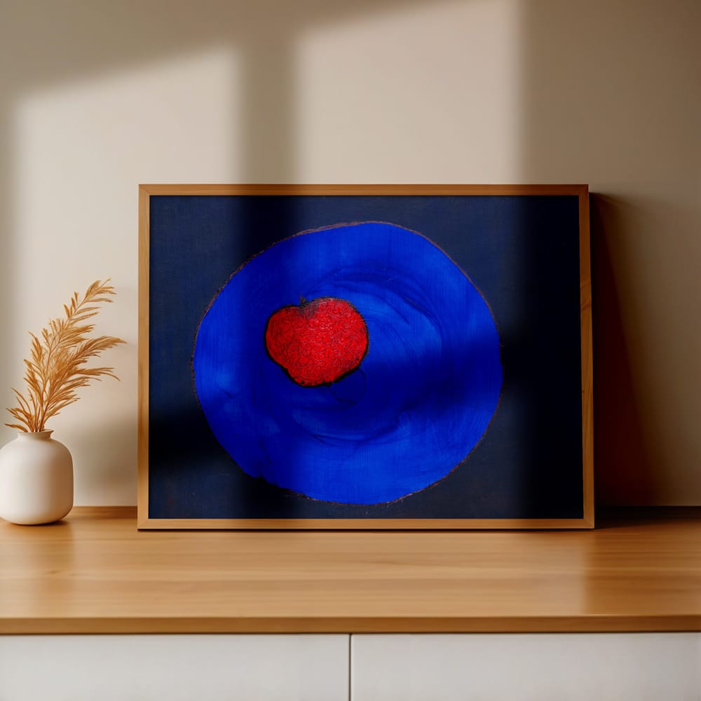 Single Apple On Plate