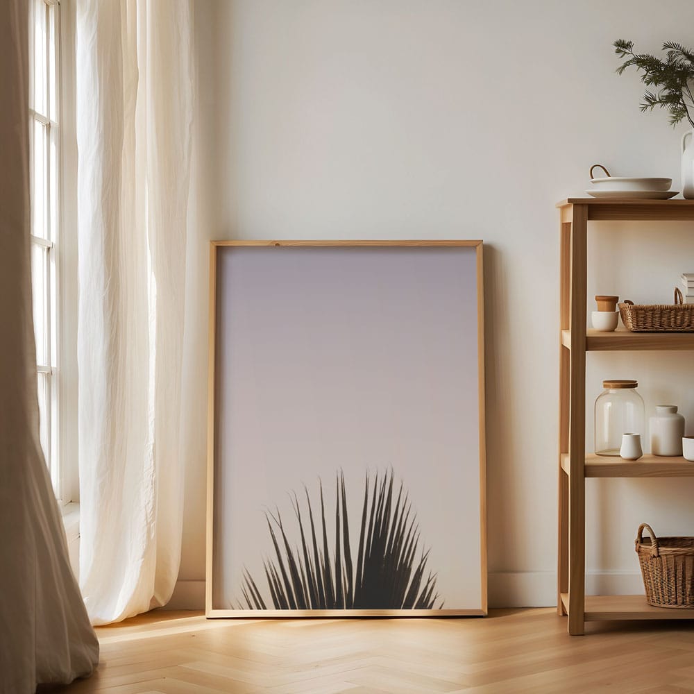 Palm Leaves Pink Sky