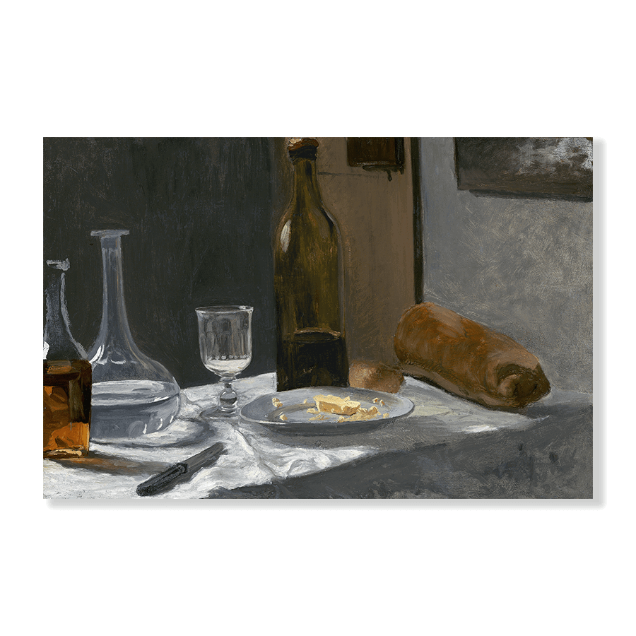Monet: "Still Life with Bottle, Carafe Bread and Wine" (c.1862) - Jasper & Jute