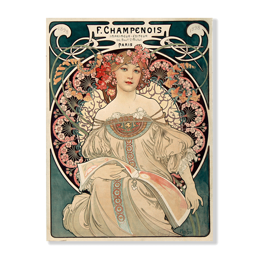 Mucha: "F.Champenois Imprimeur Editeur" (1898) - Jasper & Jute