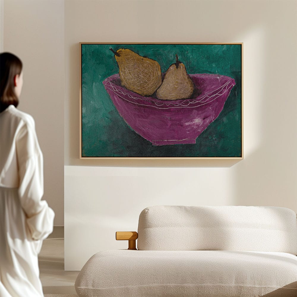 Pears In Pink Bowl