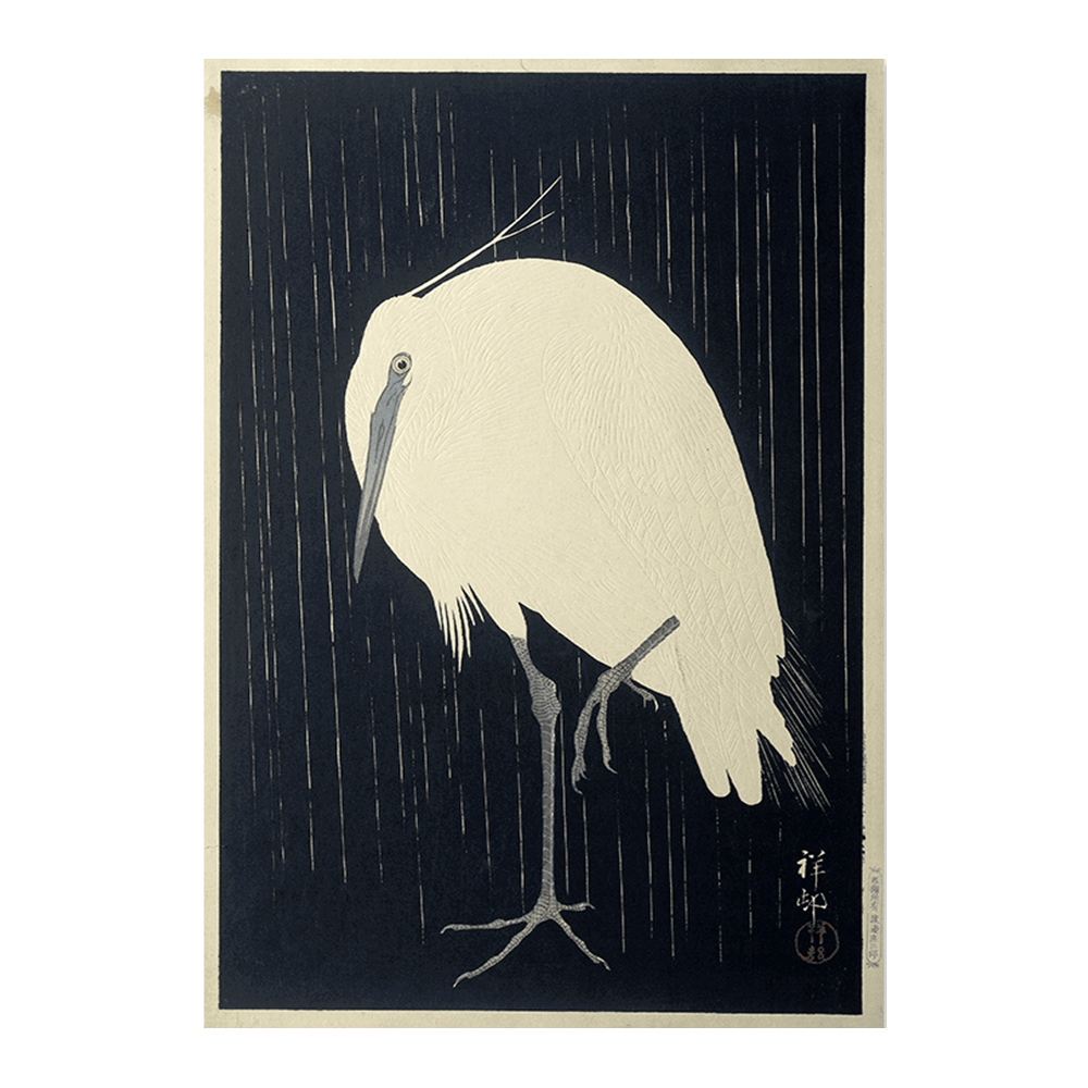 Ohara Koson: "Egret in the Rain" (1925)