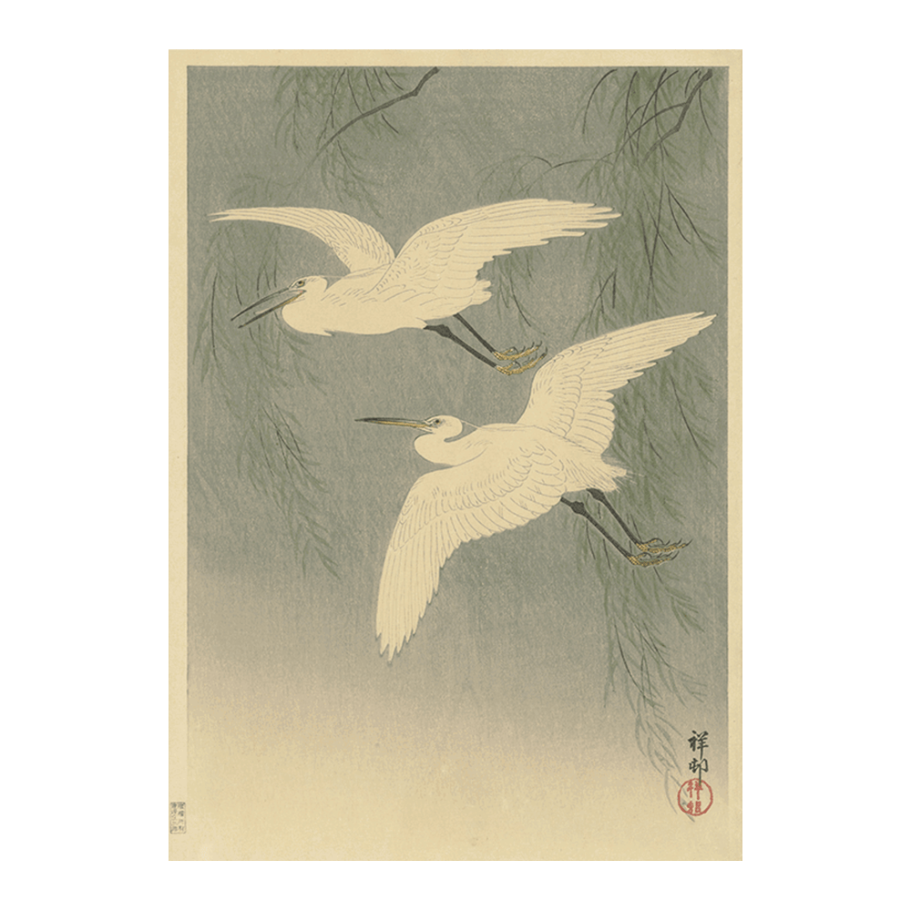 Ohara Koson: "Little Egrets in Flight"