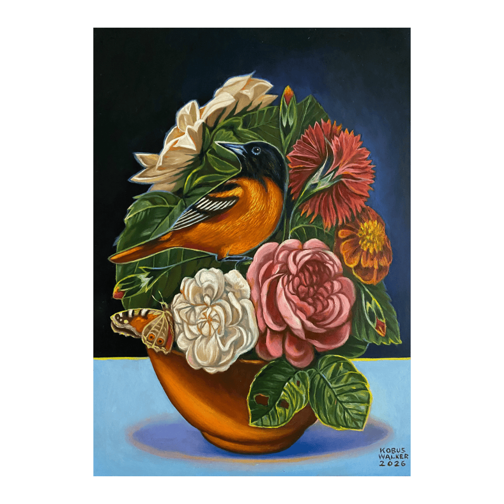 Oriole With Flowers