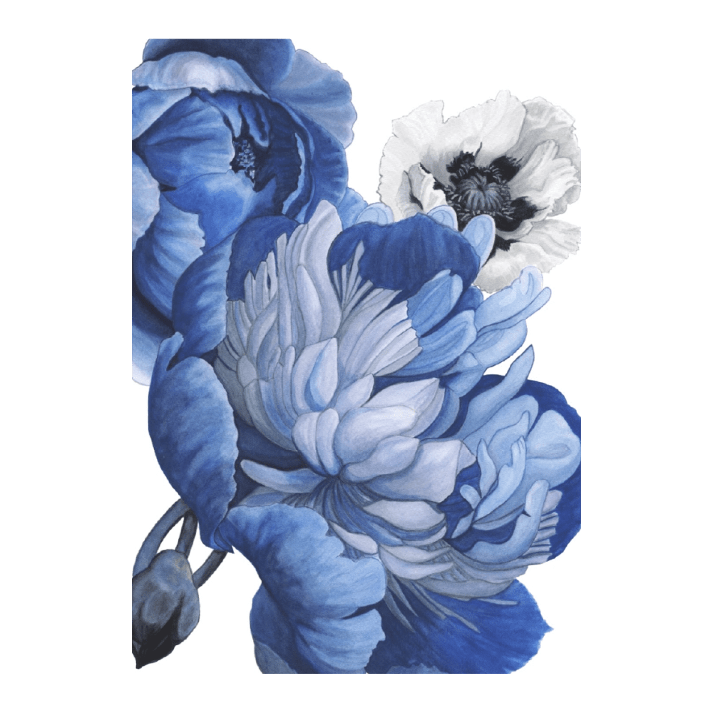 Poppy & Peony Delft Blue White IV