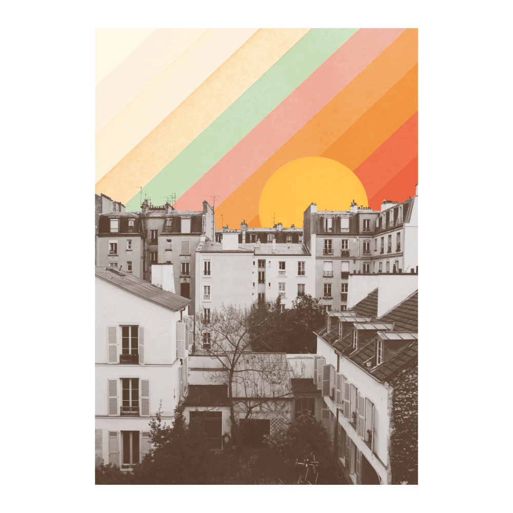 Rainbow Sky Above Paris