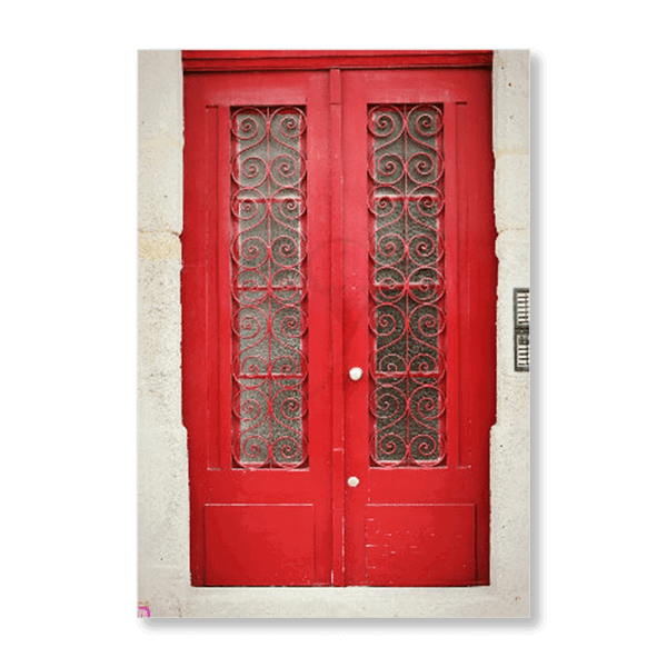 Red Ornate Door - Jasper & Jute