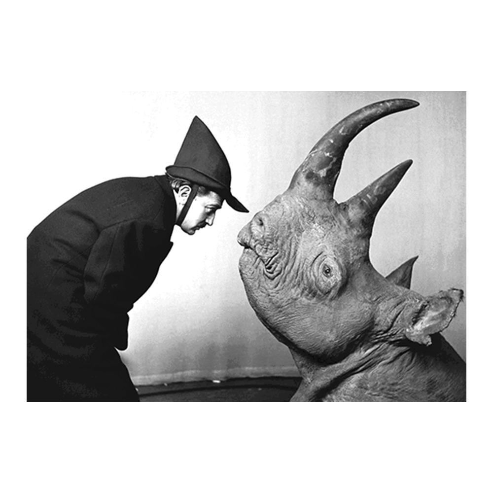 Salvador Dali Portrait with a Rhino