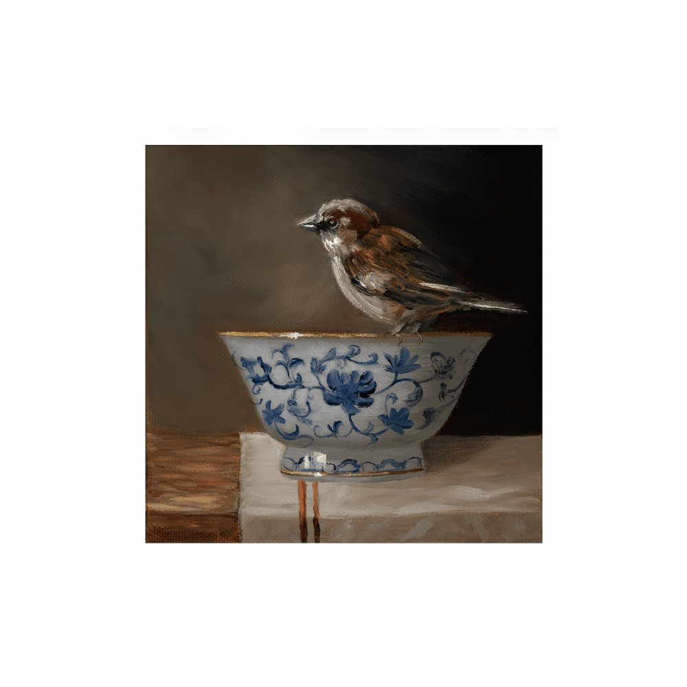Sparrow And Delftware