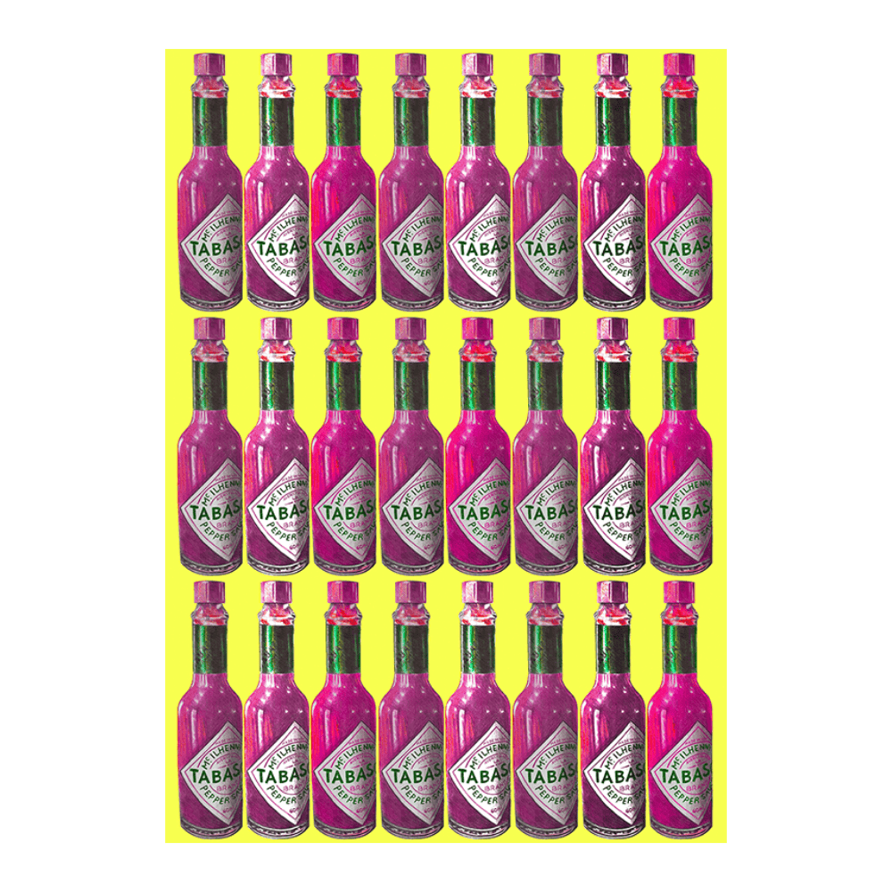 TABASCO BOTTLE IN PINK & YELLOW