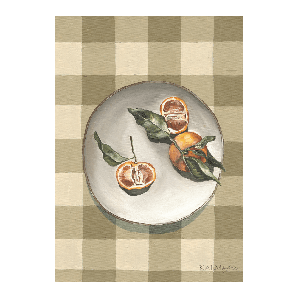 Tarocco Oranges On Gingham