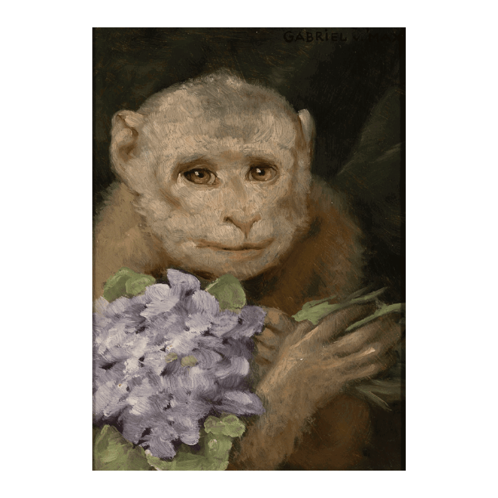 Monkey With A Bouquet Of Violets (1880s)