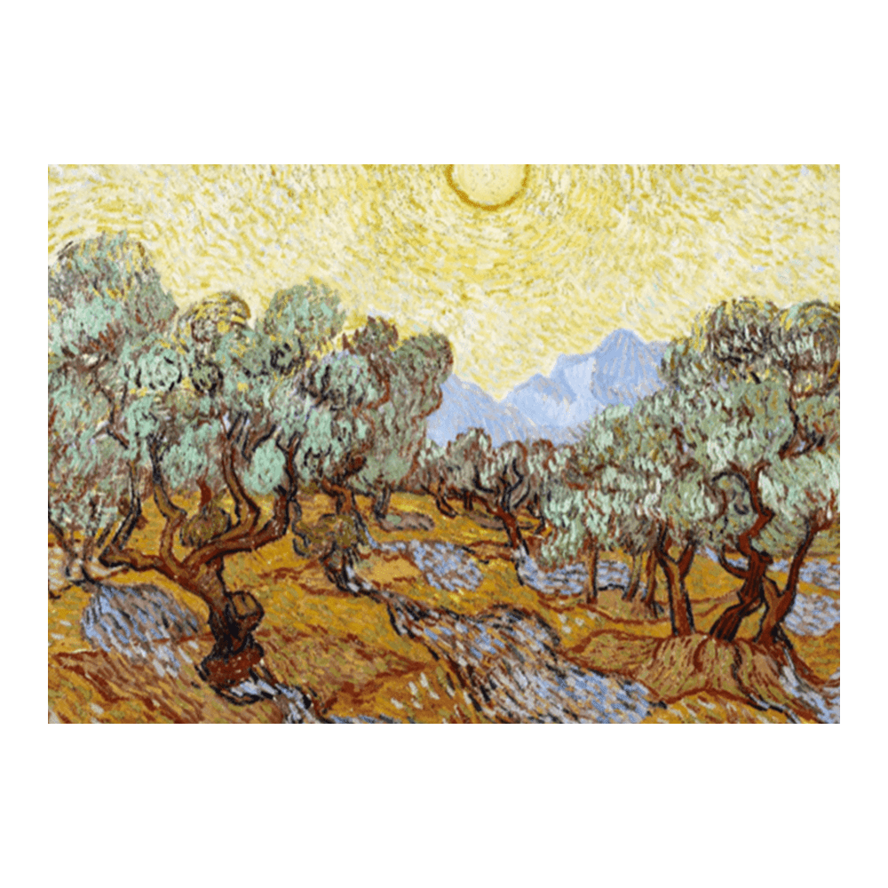 ‍Van Gogh 1889: "Olive Trees with Yellow Sky and Sun" (100% off)