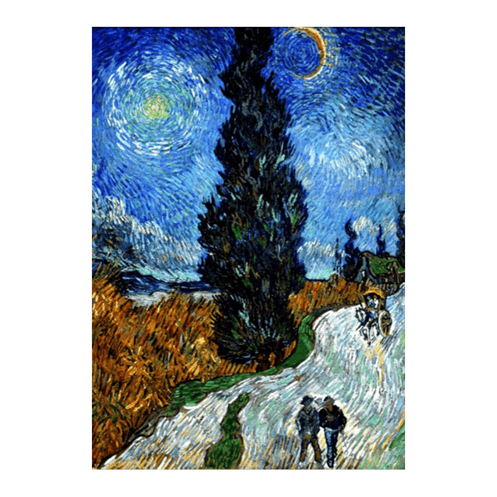 Van Gogh 1890: "Road with Cypress and Star"