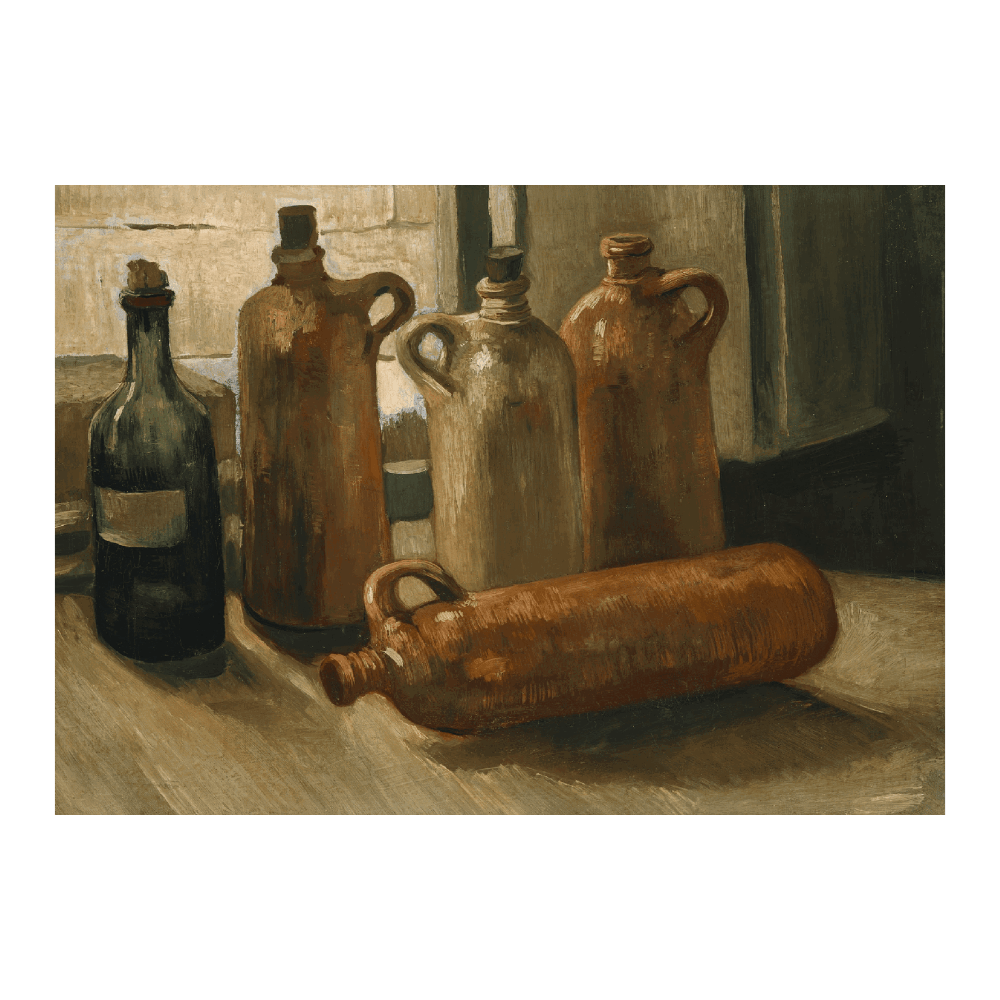 Van Gogh: "Stilleben mit fünf Flaschen (1884)"