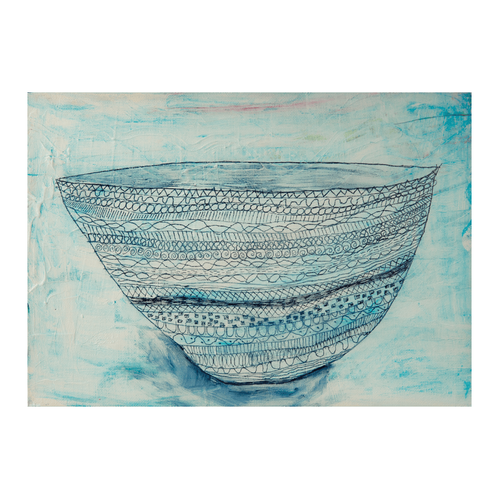 White Bowl With Patterns