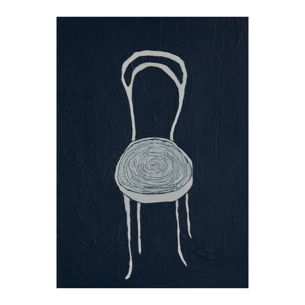White Chair On Navy