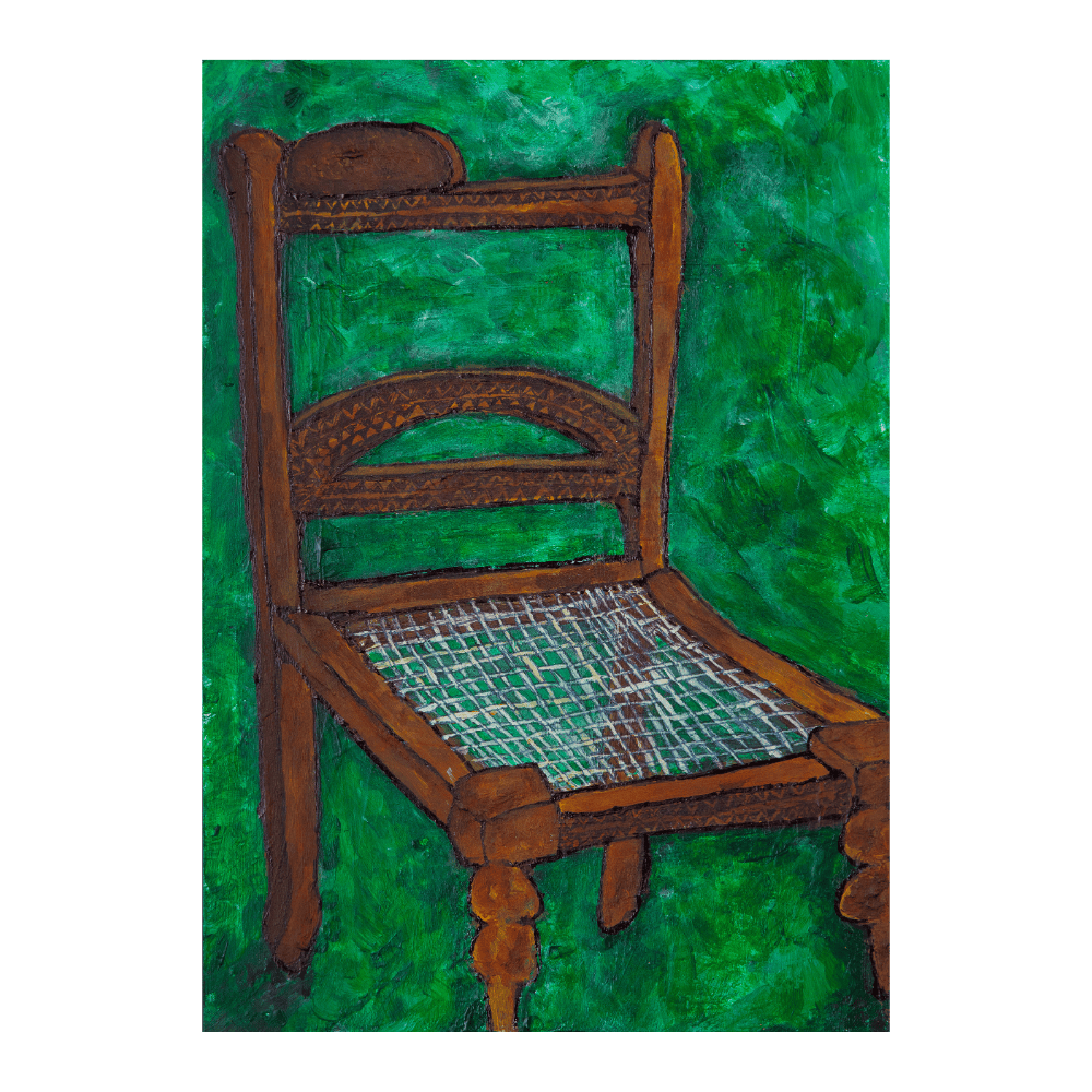 Wooden Chair On Green