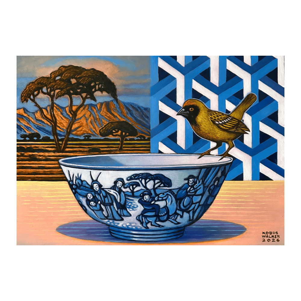 Yellow Weaver With Chinese bowl