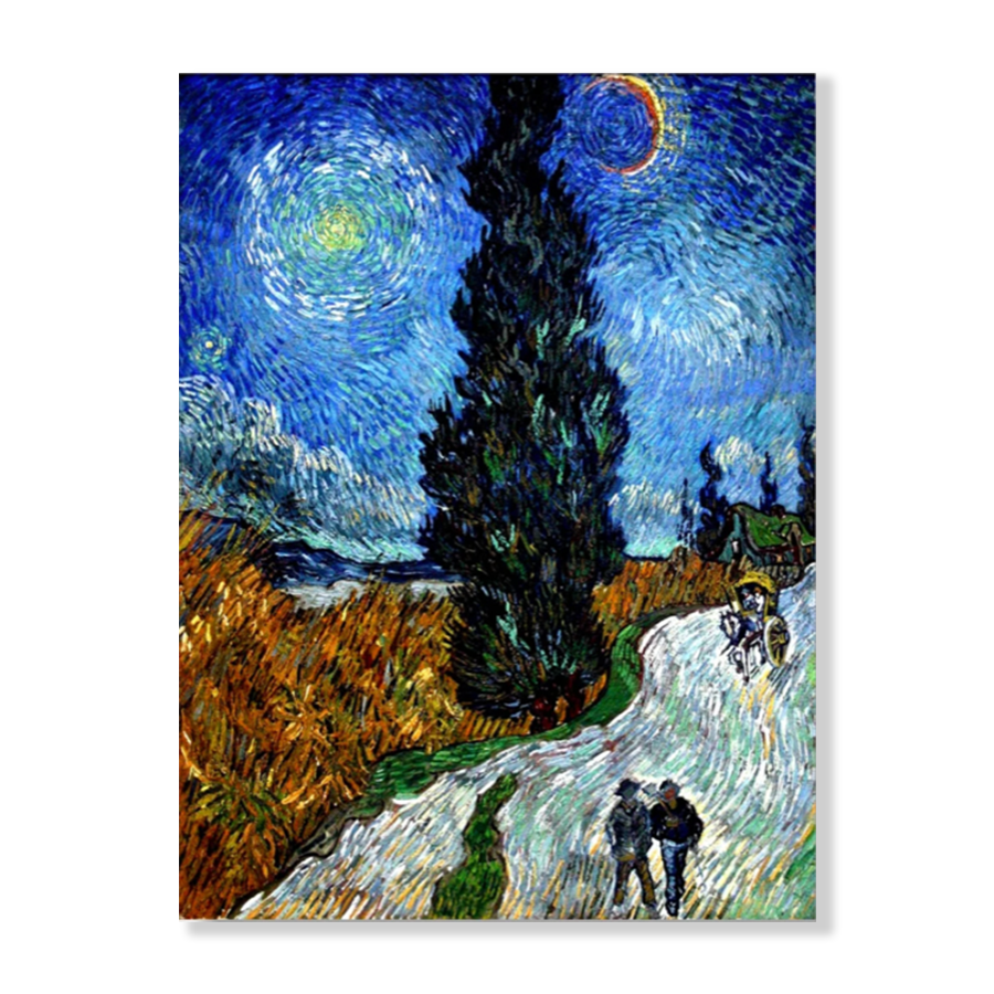 Van Gogh 1890: "Road with Cypress and Star"