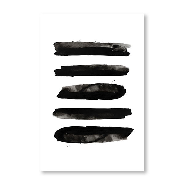 Black Watercolour Abstract I