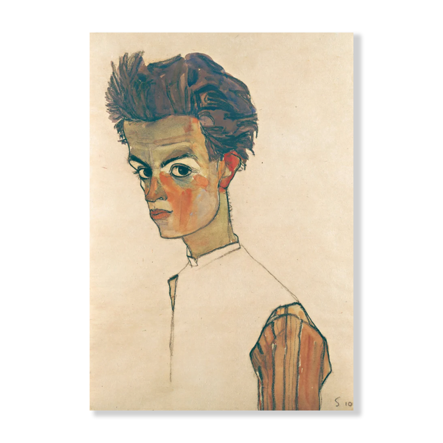 Egon Schiele: "Self Portrait with Striped Shirt"