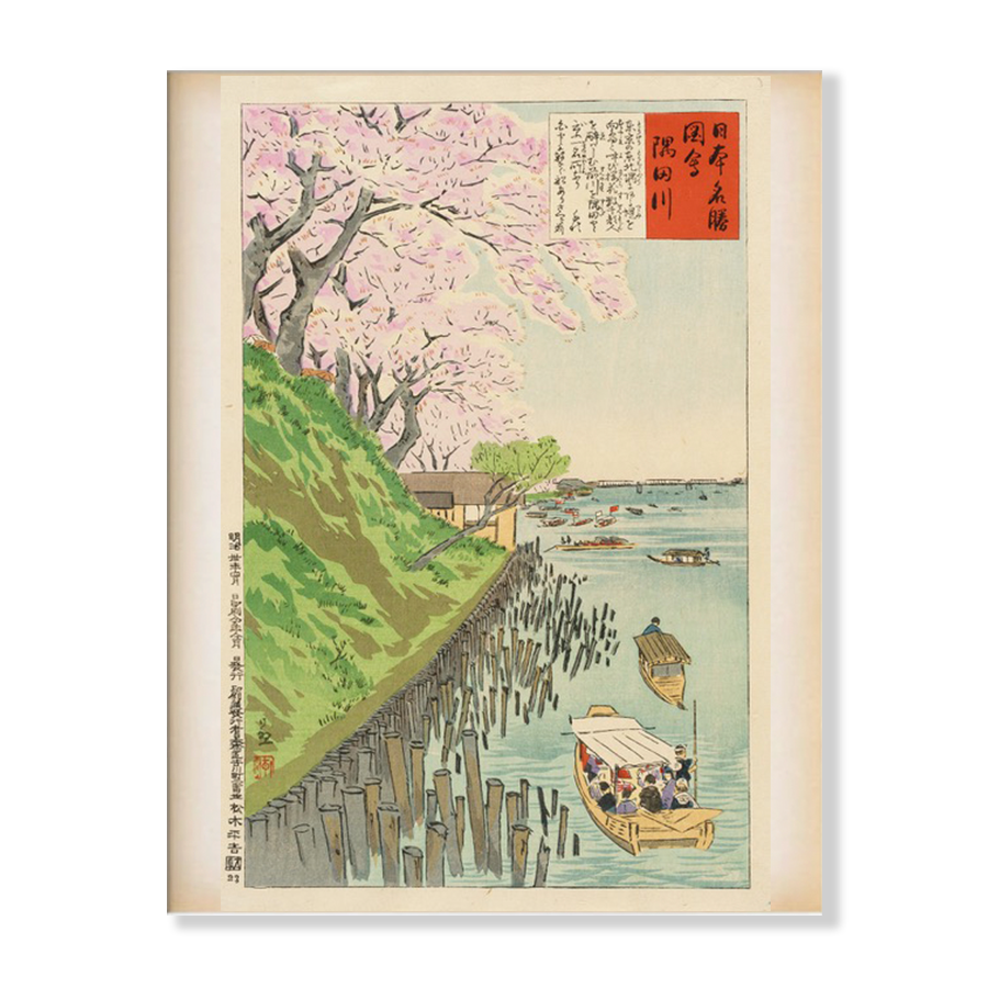 Kobayashi Kiyochika: "Mount Yoshino, Cherry Blossoms" (1897)