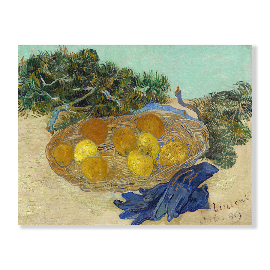 Van Gogh: "Still Life of Oranges and Lemons with Blue Gloves" (1889)